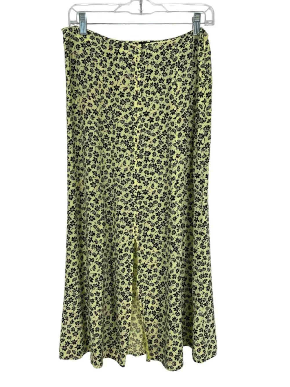 Whistles Cupro ECOVERO Floral Midi Skirt Front Slit A-Line US 8 - Picture 10 of 10